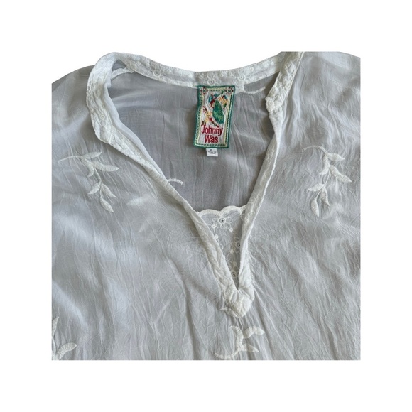 Johnny Was Ellie Cupro white tunic top size PL - Picture 2 of 8